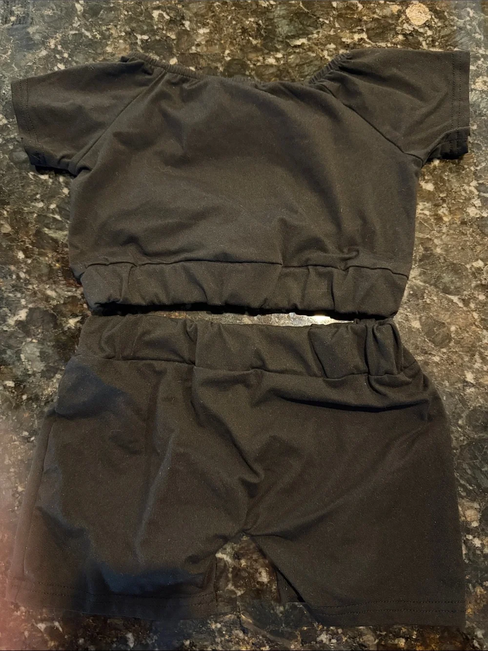 Black Dance Two-Piece Crop Top and Shorts Set